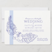 Blaue Tropenkrankenhochzeit Einladung (Vorderseite)
