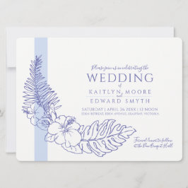 Blaue Tropenkrankenhochzeit Einladung