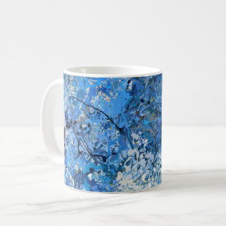 Blaue Tropfen Abstraktion Kaffeetasse