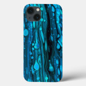 Blaue Tropfen Akryllische Pouring Abstrakter Fluid Case-Mate iPhone Hülle (Rückseite)