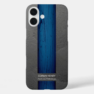 Blaue Tropfen-Name Abstrakte Textur iPhone 16 Plus Hülle