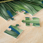 Blaue tropische Blätter Ananas Puzzle (Seite)