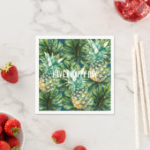 Blaue tropische Blätter Ananas Serviette (Beispiel)