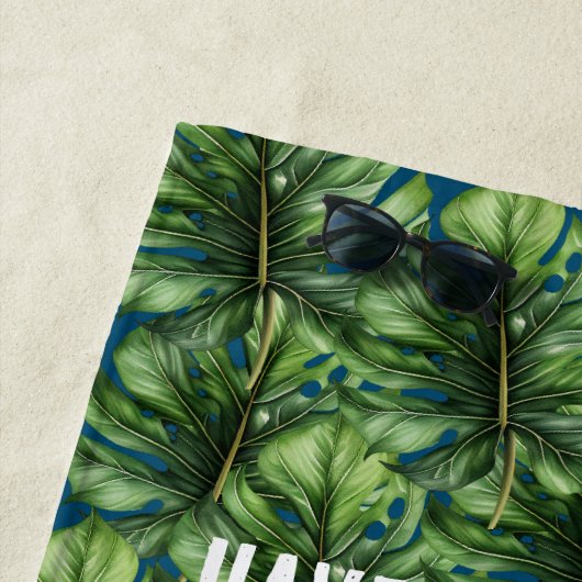 Blaue tropische Blätter Ananas Strandtuch (Beispiel)