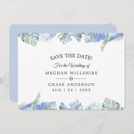 Blaue tropische Blätter für Cornflower (Vorne/Hinten)