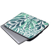 Blaue tropische Blätter Laptopschutzhülle (Vorne Knopf)