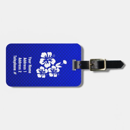 Blaue tropische Blume Gepäckanhänger (Vorderseite horizontal)