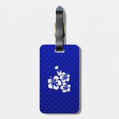 Blaue tropische Blume Gepäckanhänger (Rückseite vertikal)