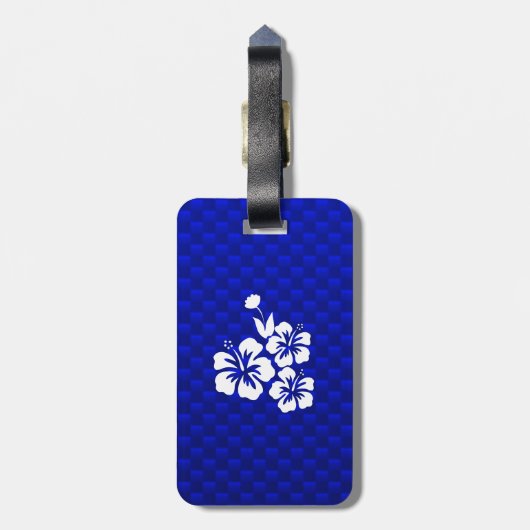 Blaue tropische Blume Gepäckanhänger (Rückseite vertikal)