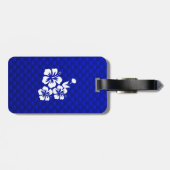 Blaue tropische Blume Gepäckanhänger (Rückseite horizontal)