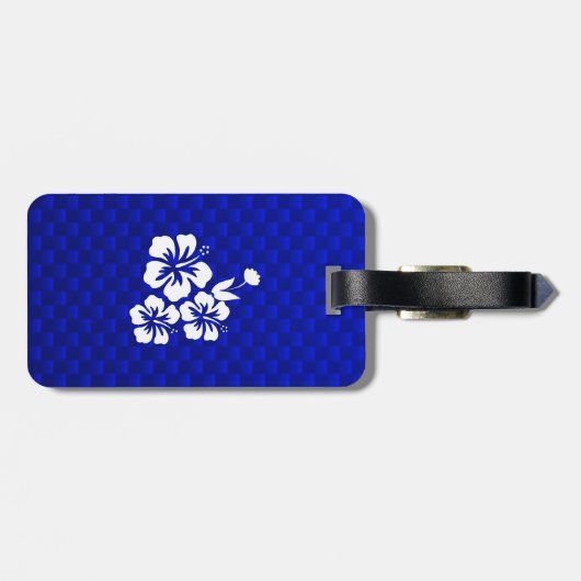 Blaue tropische Blume Gepäckanhänger (Rückseite horizontal)