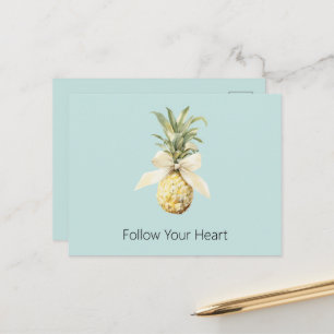 Blaue Tropische Frucht Ananas-Schleife Postkarte