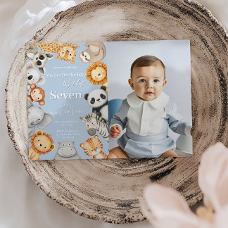 Blaue tropische Jungle Safari-Tiere Einladung