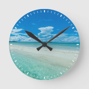 Blaue tropische Meereslandschaft, Palau Runde Wanduhr