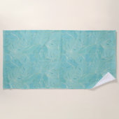 Blaue tropische Palmen-Blätter Strandtuch (Vorderseite)