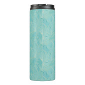 Blaue tropische Palmen-Blätter Thermosbecher (Rückseite)