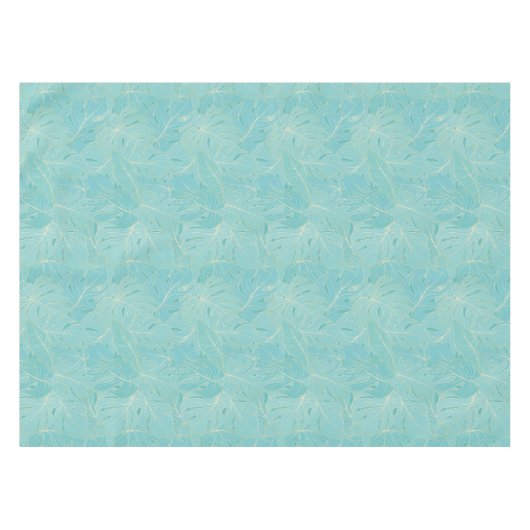 Blaue tropische Palmen-Blätter Tischdecke (Vorderseite (Horizontal))