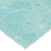 Blaue tropische Palmen-Blätter Tischdecke (Schrägansicht)