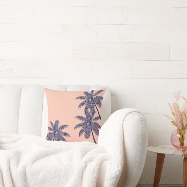 Blaue tropische Palmen Kissen (Liege)