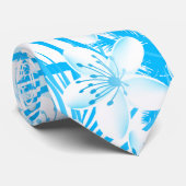 Blaue tropische Palmen Krawatte (Gerollt)