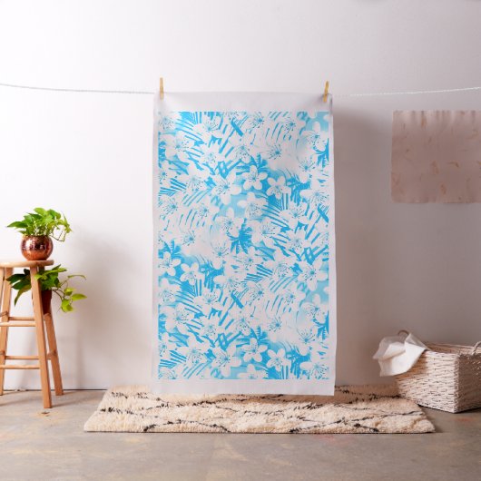 Blaue tropische Palmen Stoff (Beispiel)