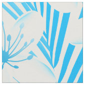 Blaue tropische Palmen Stoff (Nahaufnahme)