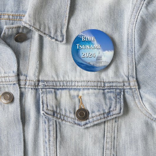 Blaue Tsunami-Wahl 2024 Button (Beispiel)