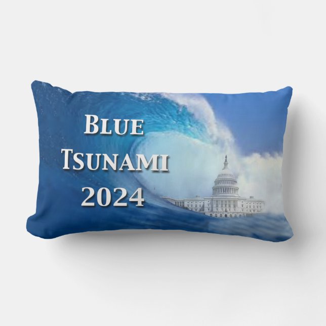 Blaue Tsunami-Wahl 2024 Lendenkissen (Vorderseite)