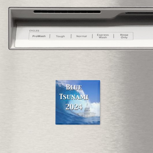 Blaue Tsunami-Wahl 2024 Magnet (In Situ (Geschirrspüler))