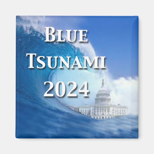 Blaue Tsunami-Wahl 2024 Magnet (Vorne)
