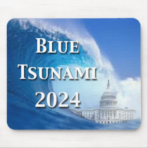 Blaue Tsunami-Wahl 2024 Mousepad