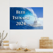 Blaue Tsunami-Wahl 2024 Poster (Küche)