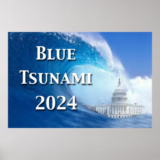 Blaue Tsunami-Wahl 2024 Poster (Vorne)