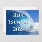 Blaue Tsunami-Wahl 2024 Postkarte (Vorne/Hinten)