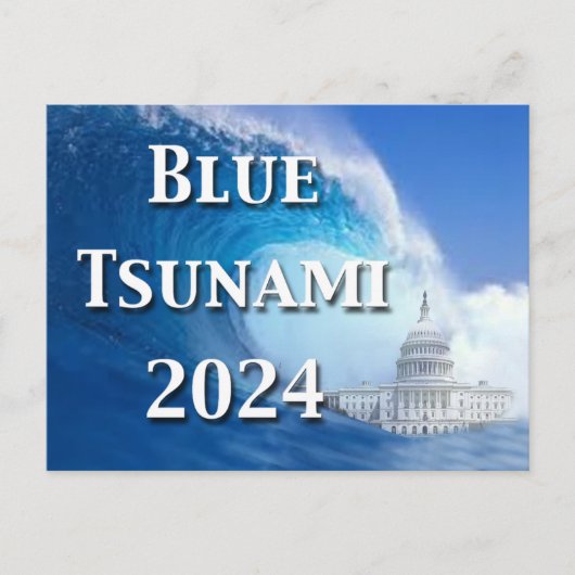Blaue Tsunami-Wahl 2024 Postkarte (Vorderseite)
