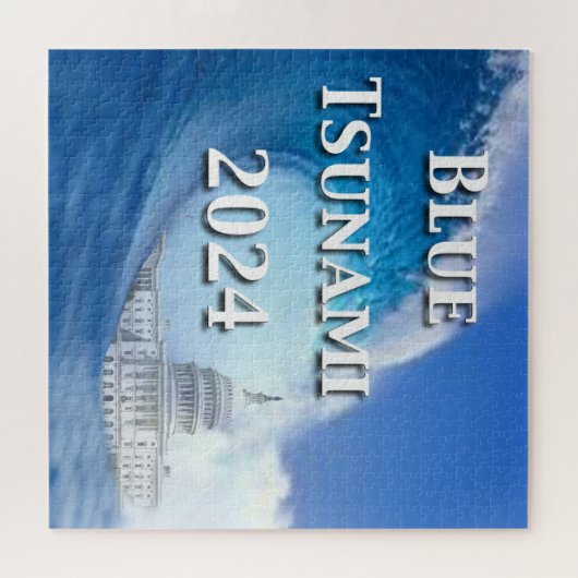 Blaue Tsunami-Wahl 2024 Puzzle (Horizontal)