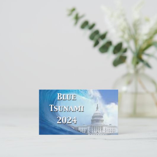 Blaue Tsunami-Wahl 2024 Visitenkarte (Stehend Vorderseite)