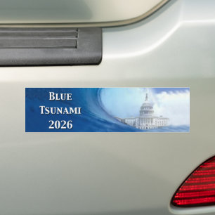 Blaue Tsunami-Wahl 2026 Autoaufkleber