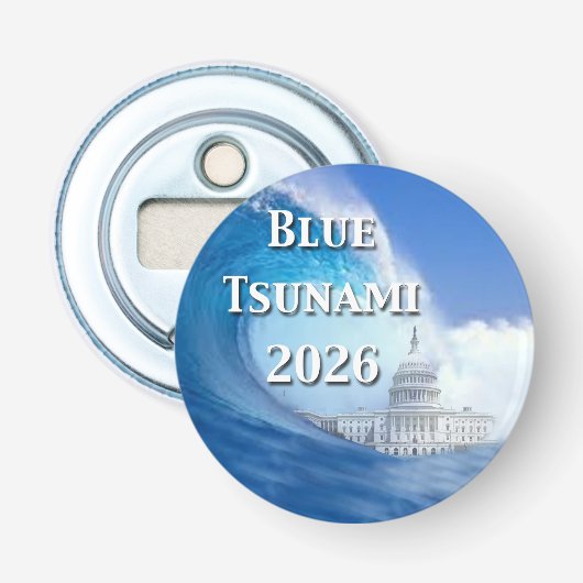 Blaue Tsunami-Wahl 2026 Flaschenöffner (Vorderseite)