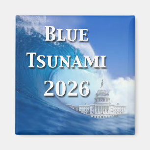 Blaue Tsunami-Wahl 2026 Magnet