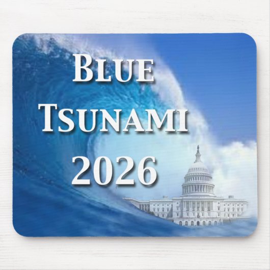 Blaue Tsunami-Wahl 2026 Mousepad (Vorne)