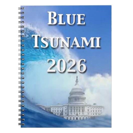 Blaue Tsunami-Wahl 2026 Notizblock (Vorderseite)
