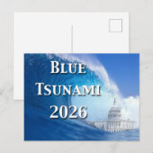 Blaue Tsunami-Wahl 2026 Postkarte (Vorne/Hinten)