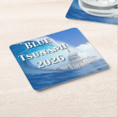 Blaue Tsunami-Wahl 2026 Rechteckiger Pappuntersetzer (angewinkelt)
