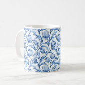 Blaue Tulip Vintages Blumenmuster Kaffeetasse (Vorderseite Links)