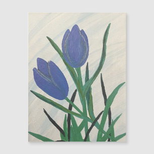 Blaue Tulips Magnetkarte