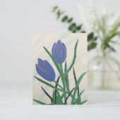 Blaue Tulips Postkarte (Stehend Vorderseite)