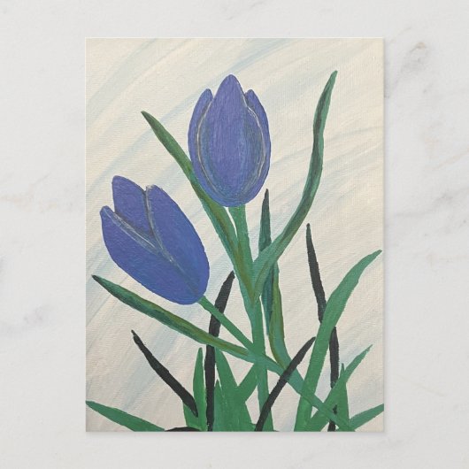 Blaue Tulips Postkarte (Vorderseite)
