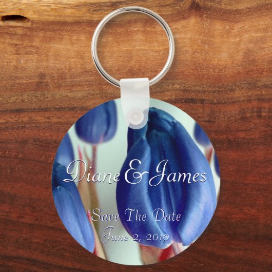 Blaue Tulips Schlüsselanhänger (Vorderseite)