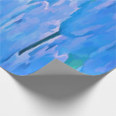 Blaue Tulissen Abstraktes Blumenmuster Geschenkpapier (Ecke)